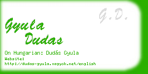 gyula dudas business card