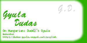 gyula dudas business card